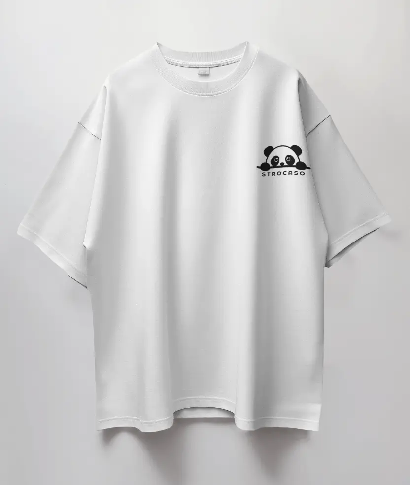Exclusive Street Panda White Oversized T-Shirt for Men