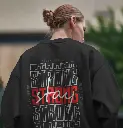 Stay Strong Black Sweatshirt for Women