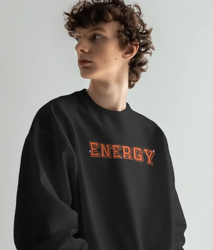 Energy Black Sweatshirt for Men