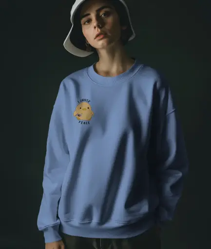 Pastel Blue Oversized Sweatshirt for Women