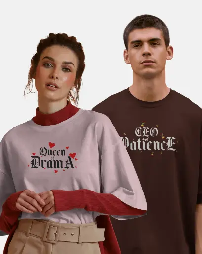 Oversized Couple T-Shirts Stylish Complementary Outfit